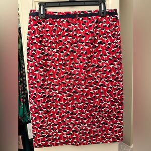 Boden Red and Blue Patterned Skirt